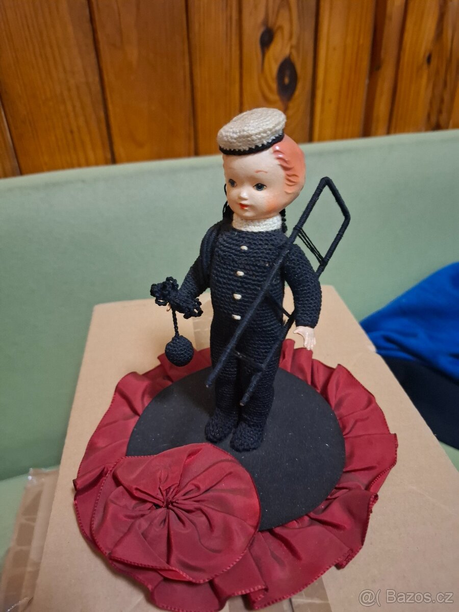 Starožitná celuloidová panenka kominíček - 4