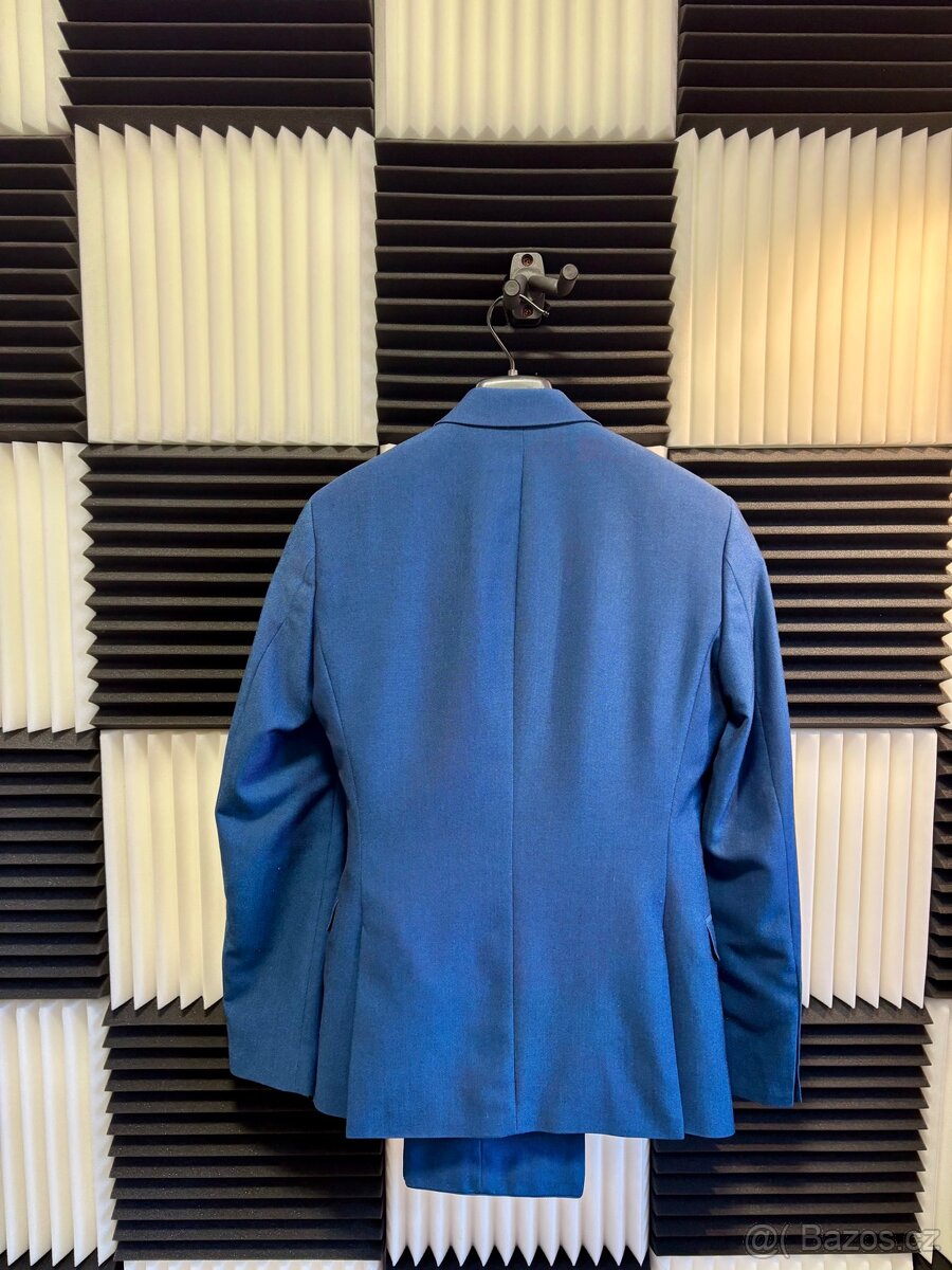 Modrý pánský oblek – sako + kalhoty - 4