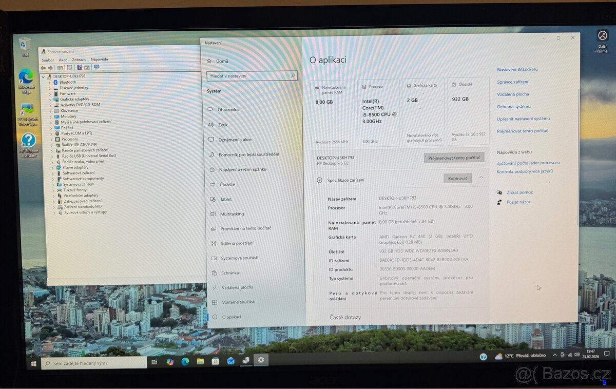 HP desktop PC – Intel i5‑8500, 8GB RAM, Radeon R7 430 - 4