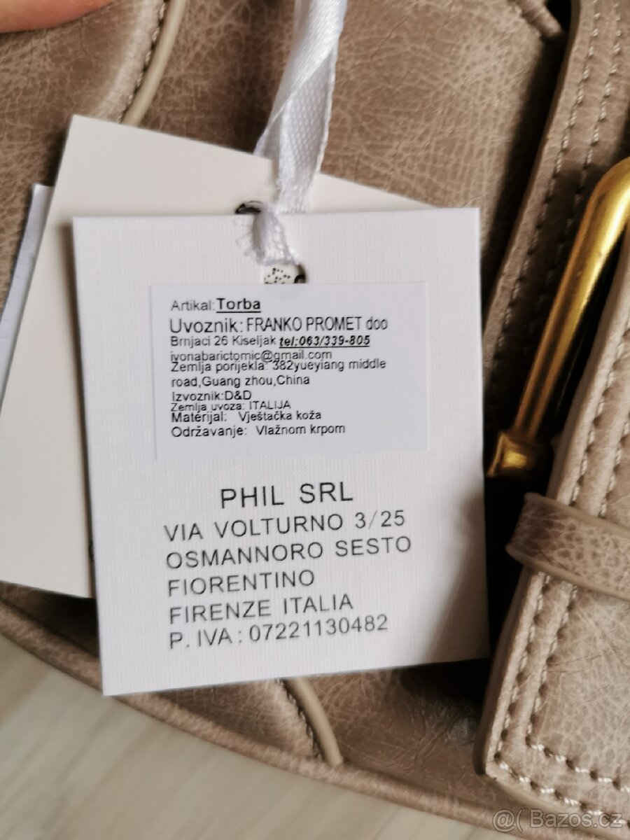 Béžová kabelka Phil S.R.L. Firenze - 4