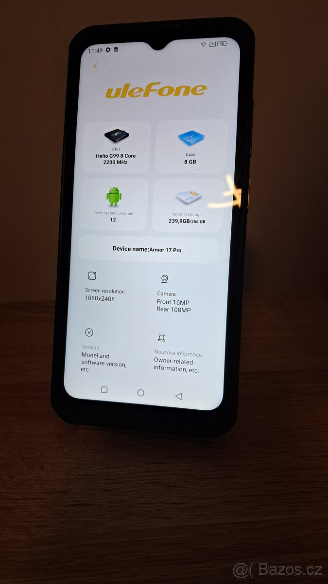 Ulefone Armor 17 Pro 5G, 8/256GB (čtěte popis) - 4