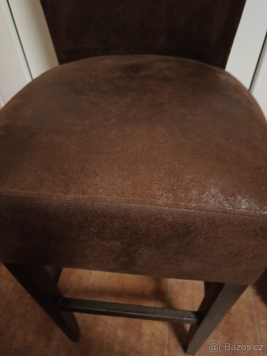 Barová židle, pravá kůže - 4