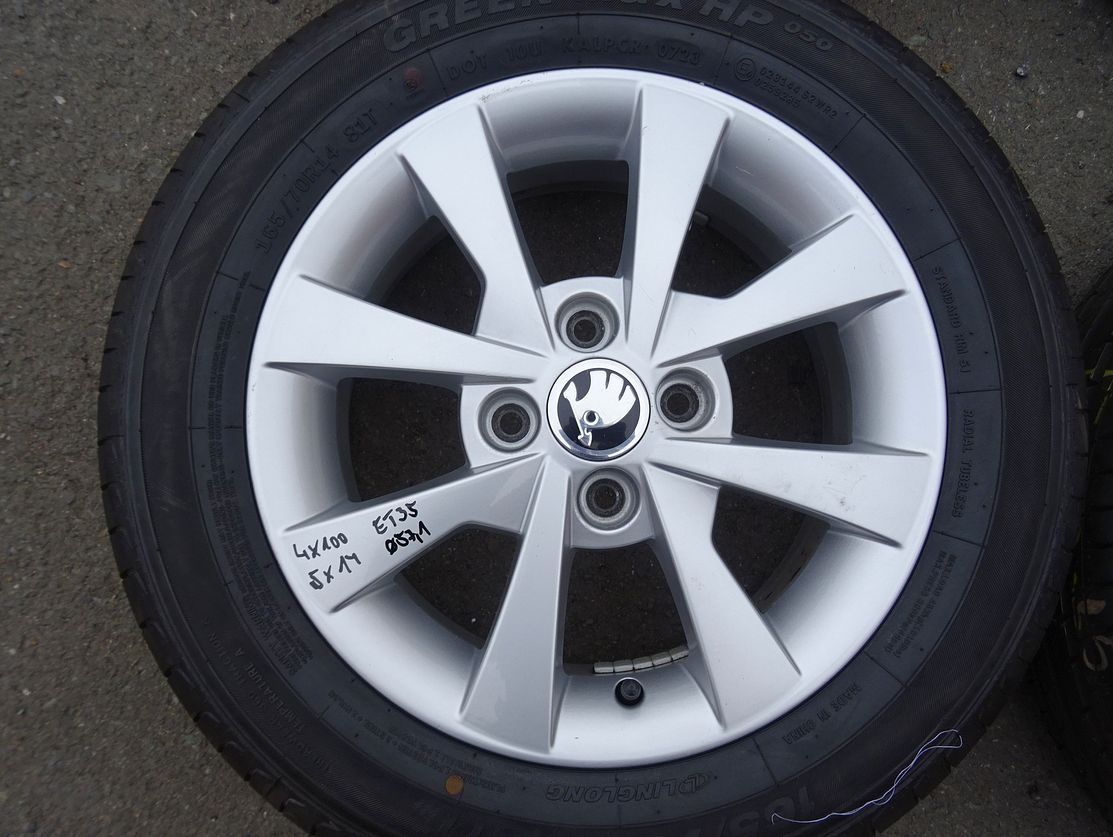Alu disky Škoda Citigo, 14", 5x112,ET 35, letní sada - 4