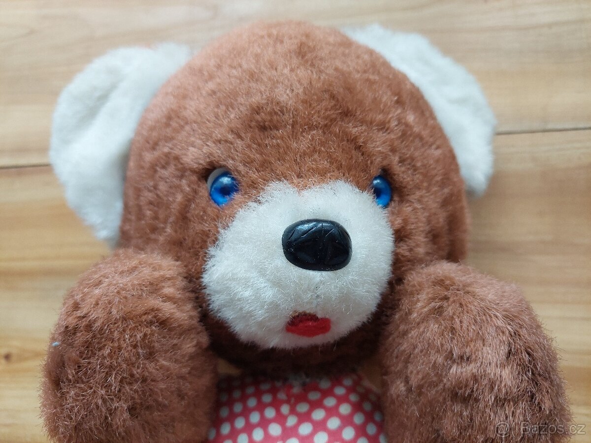 Retro starý plyšák - medvěd medvídek hračka Méda Béďa SLEVA - 4