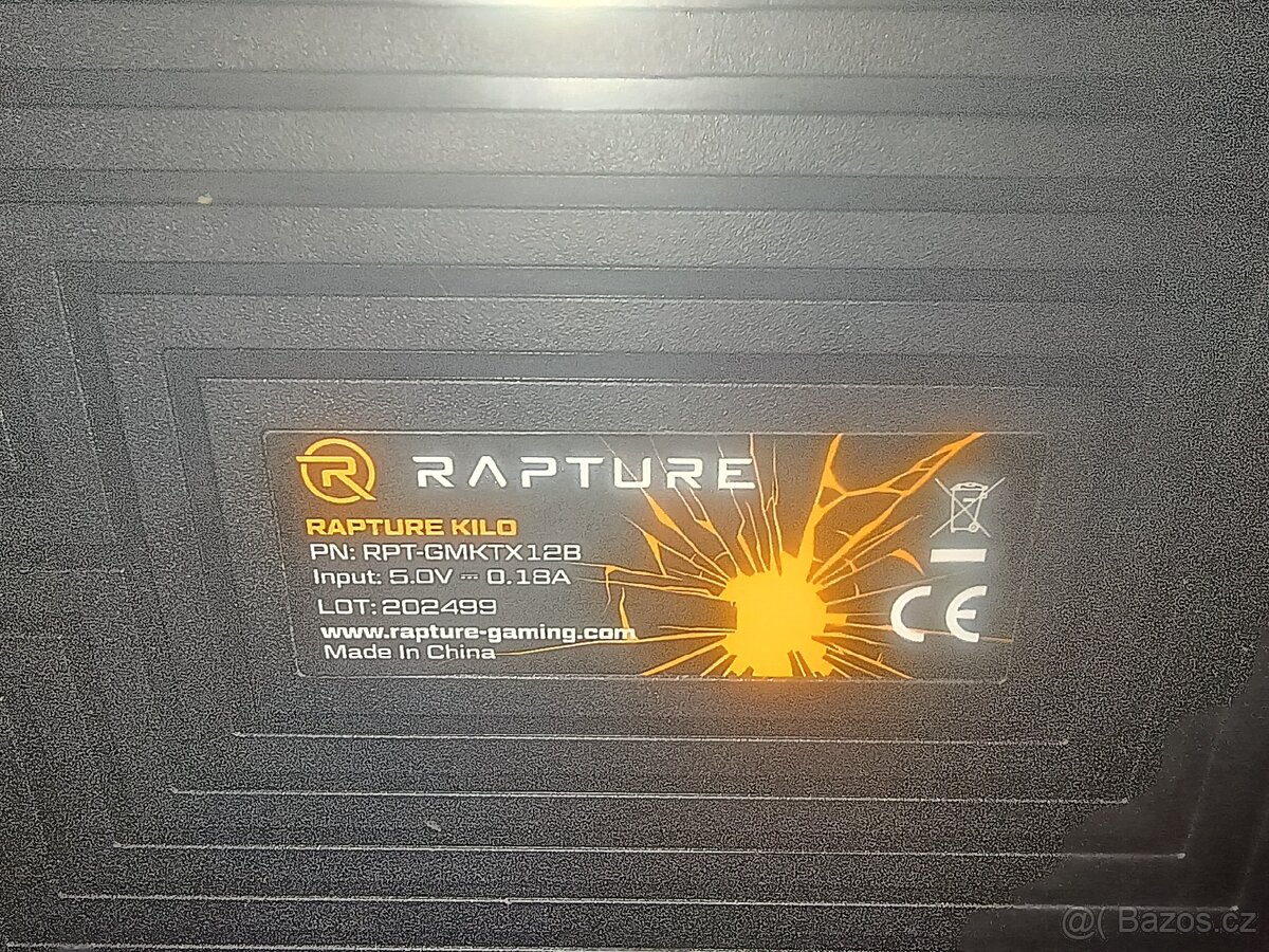 Herní mechanická klávesnice Rapture KILO Red Lineární Switch - 4