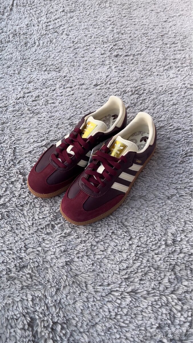 adidas Samba OG Maroon Gold Metallic (W) - 4