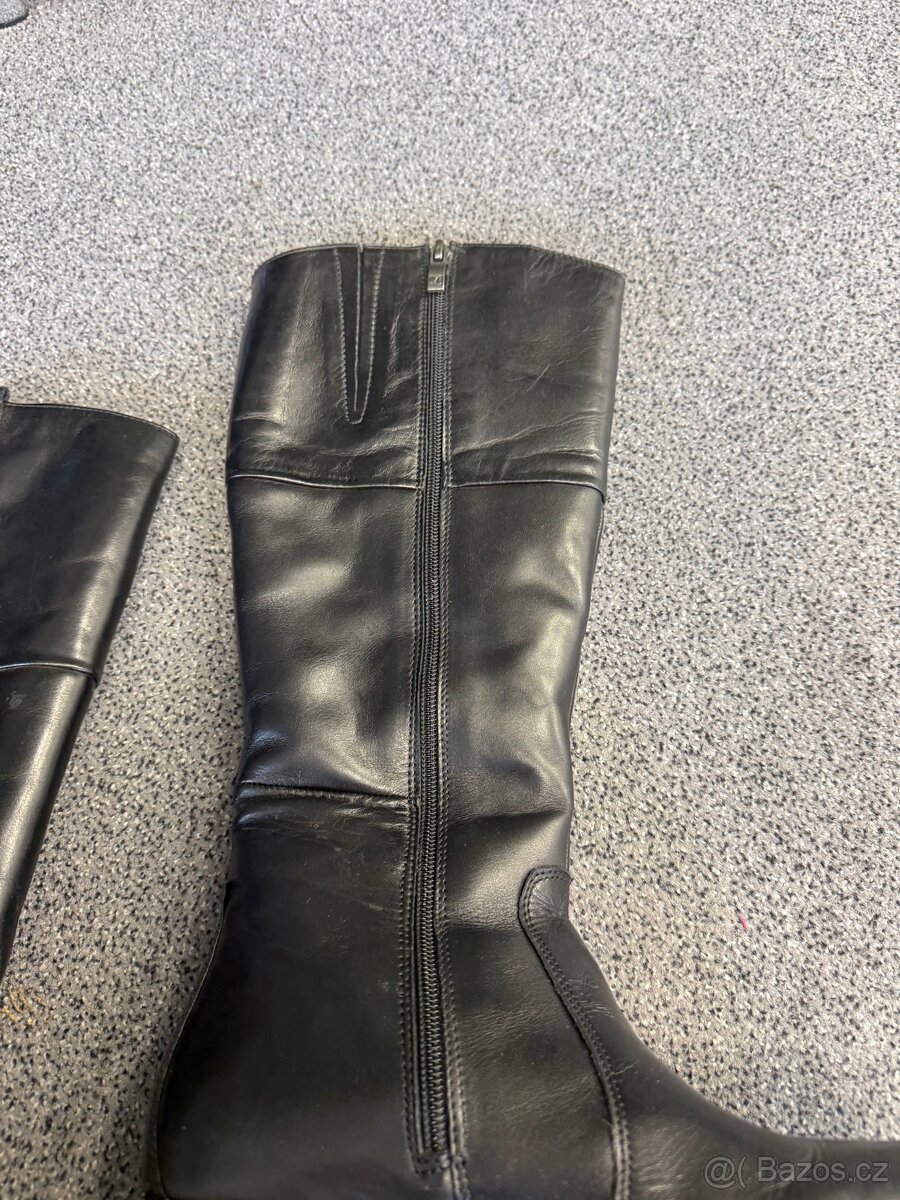 Kožené dámské vysoké kozačky vel 37 - 4