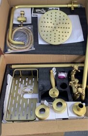 Vintage zlatý sprchový systém z nerezové oceli - 4