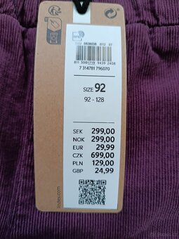 Manšester cargo kalhoty vel. 92, Lindex - 4