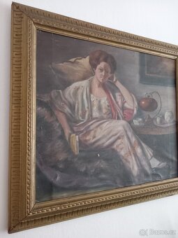 Obraz olej na platně akad.Malíř Hans Wache 1919. - 4