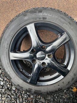 ALU kola Ronal 5x120 16” + zánovní zimní pneu 205/55 R16 - 4