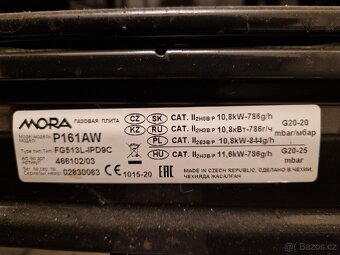 Plynový sporák Mora P 161 AW – rok používaný - 4