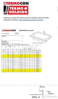 Prodám venkovní parapety Termocon Hard-Z - 4