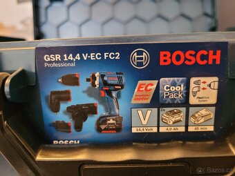 Aku šroubovák / vrtačka s 4 adaptéry Bosch + kufr + aku - 4