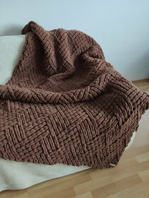 Pletená deka pro dospělé hnědá - 4