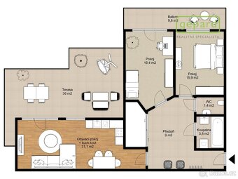 Prostorný a moderní byt 3+kk s velkou terasou - 4