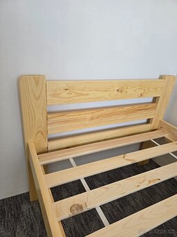 Prodám nové zvýšené postele 90x200 v moření dubu - 4