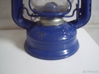 Petrolejová lampa MEVA, modrá. TOP-stav - 4