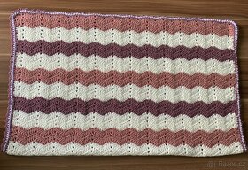 Háčkovaná dečka pro miminka do kočárku, doprava zdarma - 4