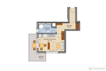 Prodej bytu 1+kk/B, 45 m2, Honzíkova, Praha 10, Dolní Měchol - 4