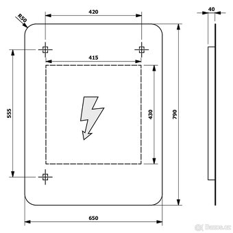 SENFINECO zrcadlo s LED osvětlením 65x79cm, 3D efekt - 4