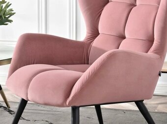 Růžové křeslo Celini - 4