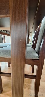 Jídelní rozkládací stůl + 4 židle (dekor ořech) - 4