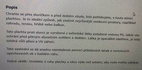 Stínící plachta před sluncem i deštěm- oxfordská látka 2x5m - 4