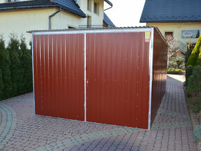 Plechová pozinkovaná garáž 3x5 m, pultová střecha - 4