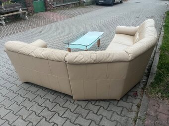Kožená krémová sedačka - 4