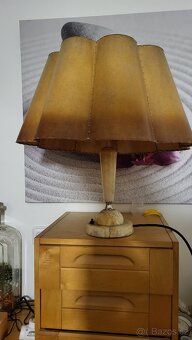 Starožitna stolní lampa mramor stínítko - 4