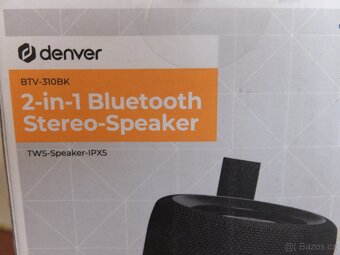 Bluetooth stereo reproduktor 2 v 1 zn. Denver BTV-310BK. - 4