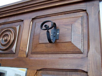 Stará věšáková stěna z masivu se zrcadlem - 4