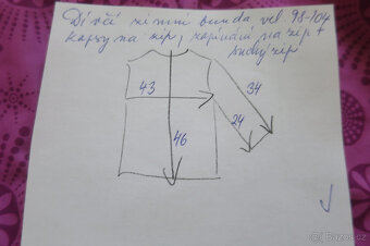 Dívčí zimní bunda vel. 98-104, na zip a suchý zip, kapsy na - 4