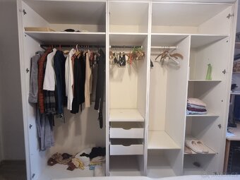 Krásna bílá šatní skříň šatní stěna se zrcadlem - 224 cm - 4