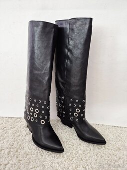 Nové dámské kožené vysoké kozačky, velikost 38 a 39 - 4