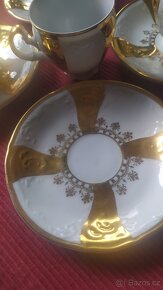 Prodám sadu šálku s podšálkem pozlacené - 4