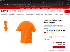Tričko pánské CXS, vel.: L a XL - krátký rukáv, oranžové - 4