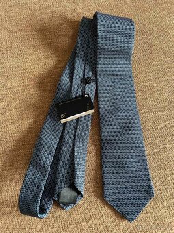 kravata Massimo Dutti – modro-stříbrná - 4