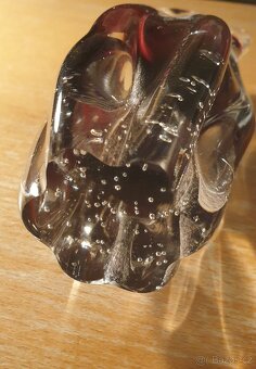 hutní sklo J. Hospodka 17cm, sklárna Chřibská-váza - 4