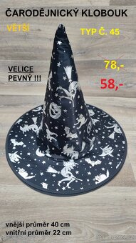 Čarodějnické klobouky -VĚTŠÍ PEVNÉ - slevy - 4