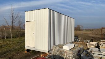 Stavební Buňka 6 x 2.2 m, Nová,bílá,zateplená,plast okno - 4