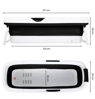 HelloBath skladaci vana pro dospele a deti XXL 157cm s polst - 4