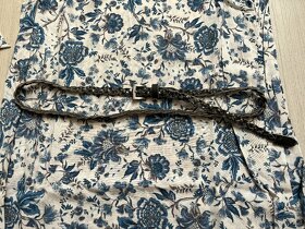 H&M Tie-sleeved Dress modro-béžové šaty, vel. 34 - 4