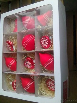 Design sada skleněných vánočních ozdob, 100% ruční práce - 4