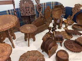 Indické dřevo dekorace 39ks_1980 - 1985 zachovalý stav - 4