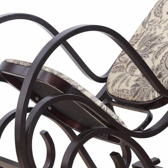 Dřevěné houpací křeslo v ořechovém moření - 4