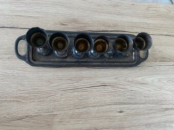 kalíšky, panáci starožitné kovové - 4