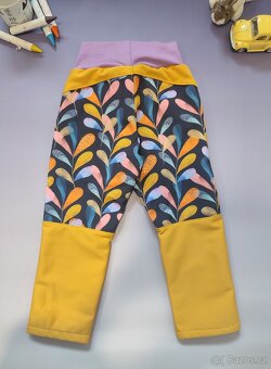 Dětské softshellové kalhoty lístky vel.104 - 4