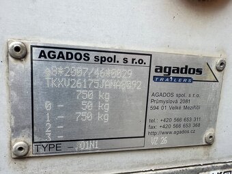 Nebržděný přívěs 125 x 250 cm Agados VZ 26, 750 kg - 4